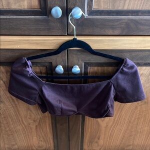 SHEIN Purple Cap Sleeve Bustier Crop Blouse